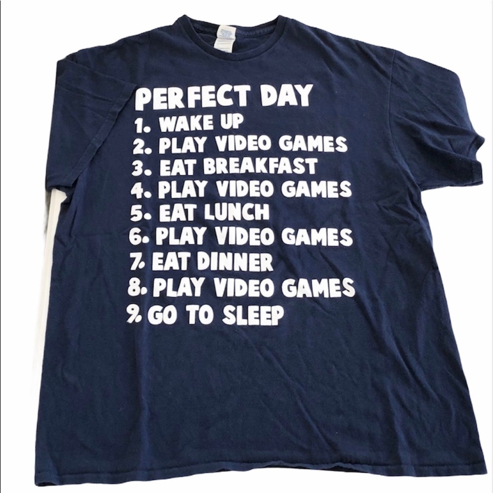 Video Game Navy Blue Short Sleeve Men’s T-Shirt XL